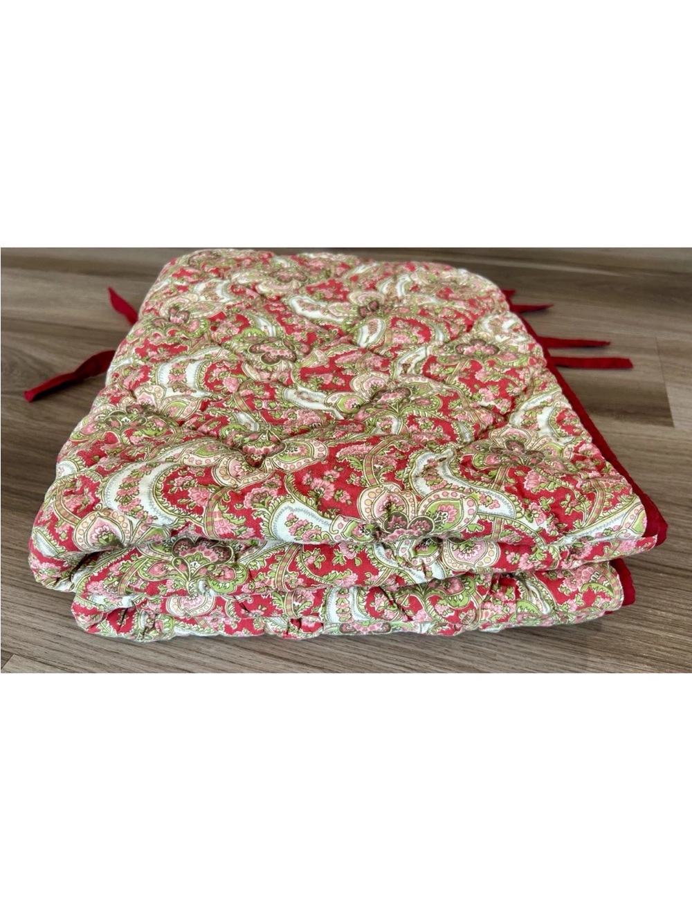 Pottery Barn Euro Sham Set of 2 Georgia Quilted Red And Paisley  26 x 26 Inches